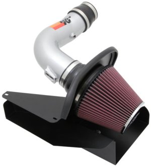 Ford Edge Performance Air Intake - K&N Engineering - 77 Series, Mandrel-Bent Aluminum, Oiled Cotton Filter - Silver - `11-`13